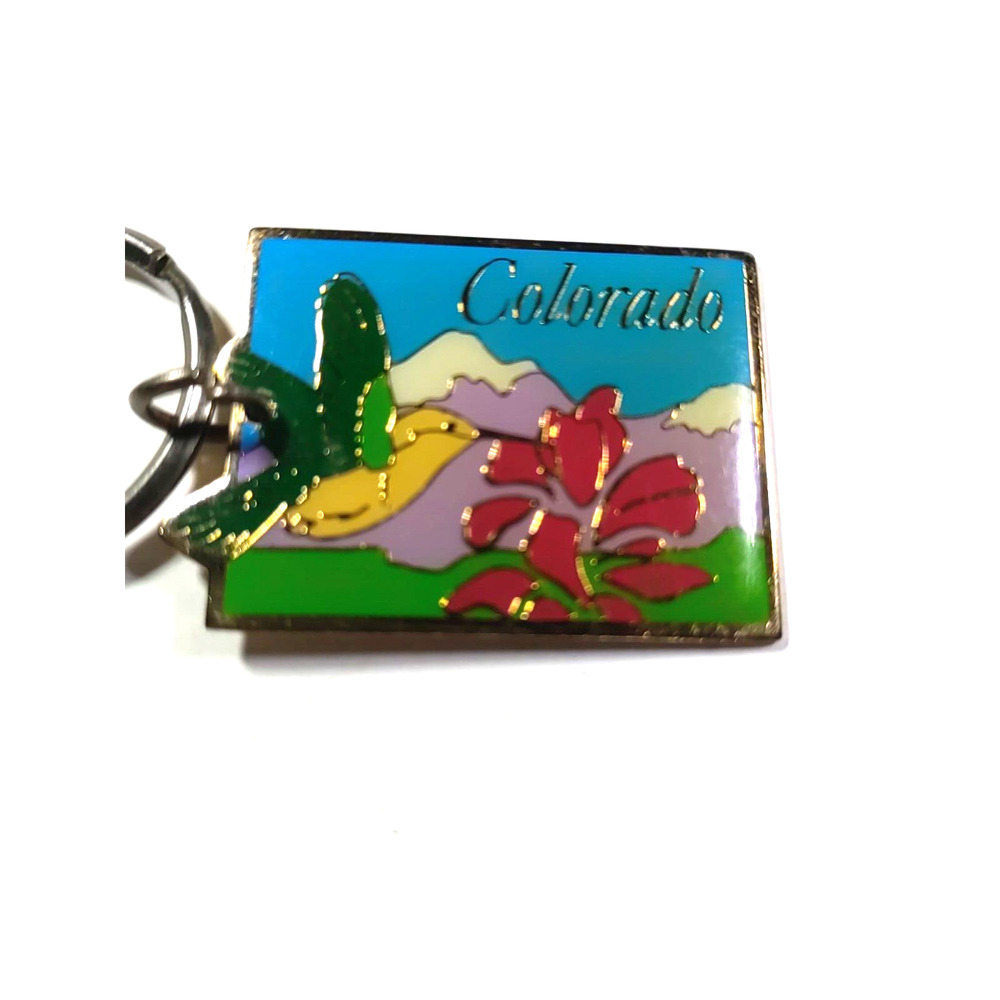 Colorado Metal Keychain Hummingbird Mountains - Picture 3 of 8
